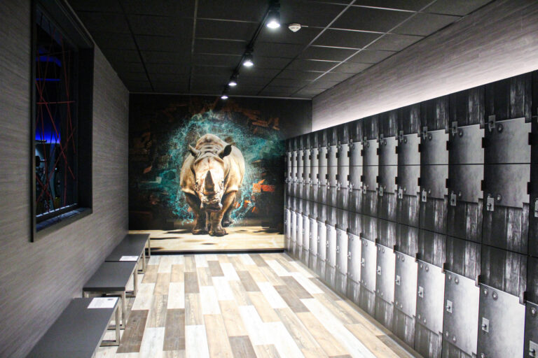 clever fit in Regensburg - wall graphic, locker room