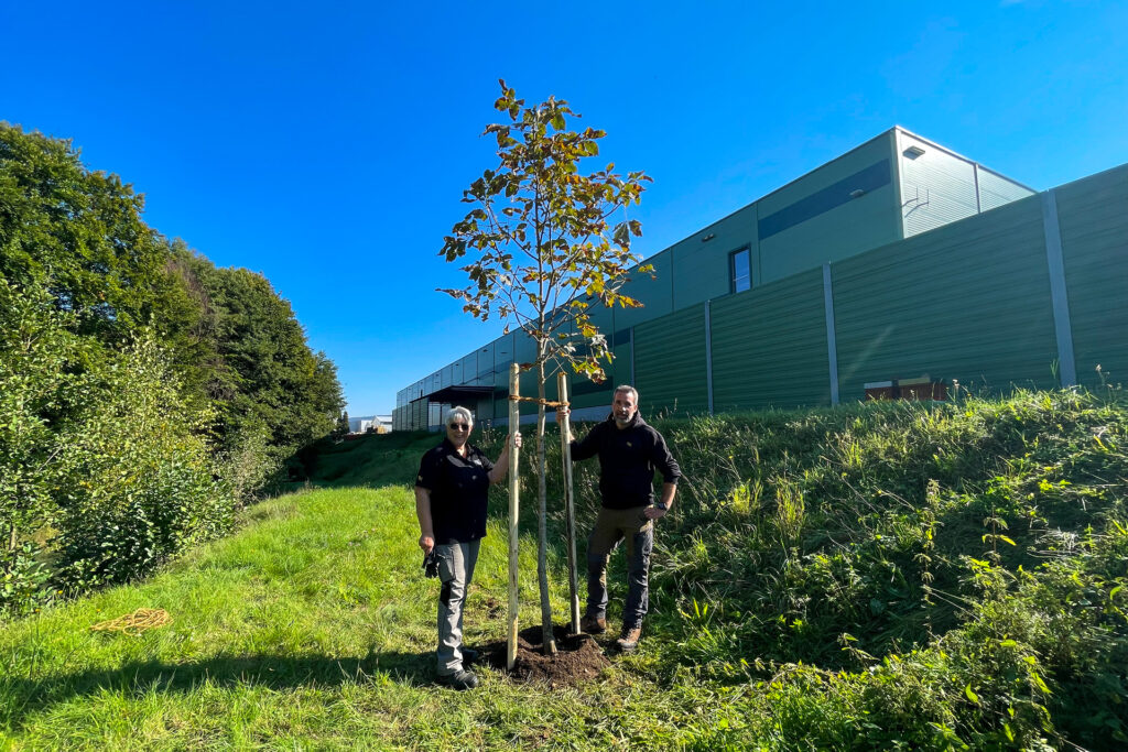 Susanne und Andy, chestnut tree, tree-planting challenge, REINHOLD KELLER Group