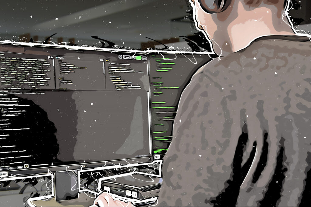 Desktop IT Cartoon Effekt